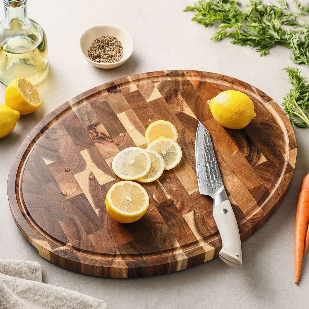 XINZUO Acacia Wood Cutting Board Cut Bread Fruit Meat Quality Kitchen Wooden Chopping Blocks Non-slip Kitchen Tools