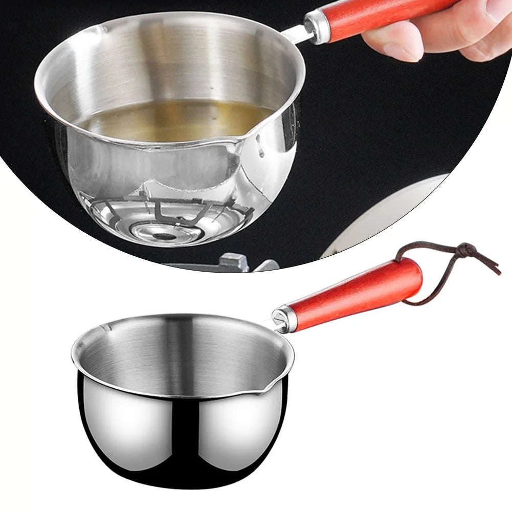 1x Stainless Steel Oil Pot Milk Pan Stainless Steel Sauce Small Saucepan Cooking Boiling Butter Warmer Melting Pan
