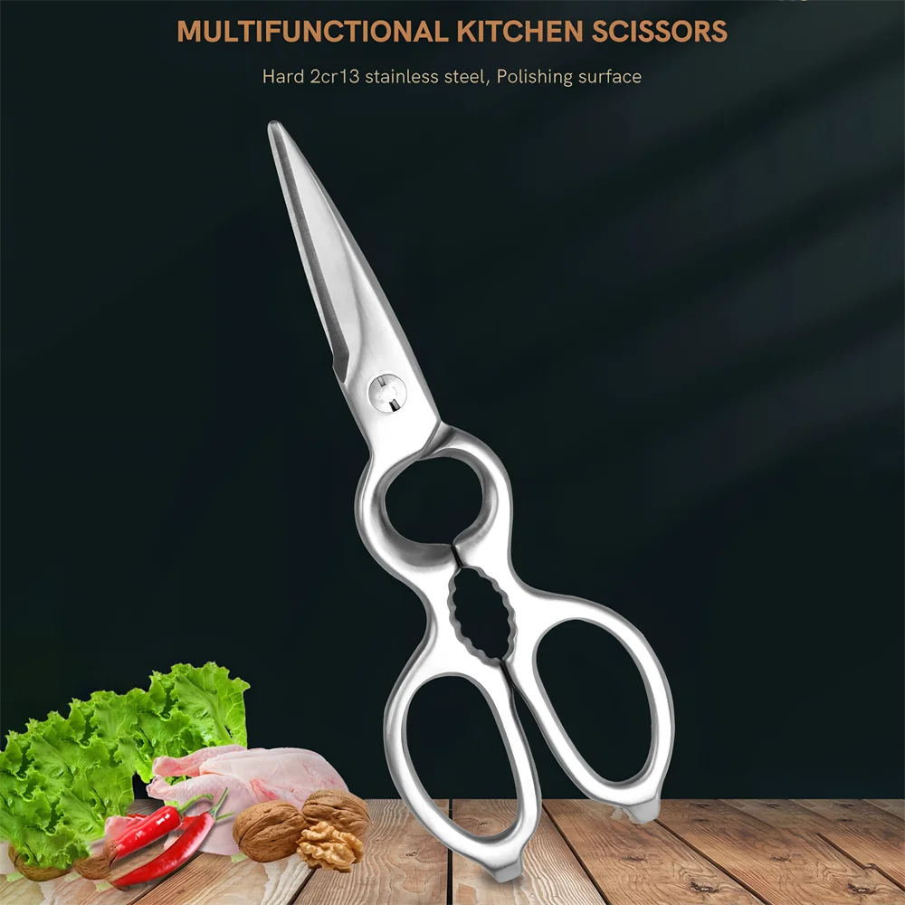 Chicken Bone Kitchen Scissors Kitchen Duck Fish Stainless Steel Cooking Scissors BBQ Scissors Food Scissors Scissors Tools