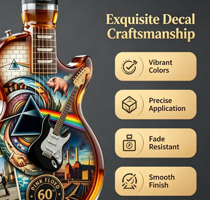Artistic Guitar Shaped Whiskey Decanter Hand-Finished Glass Liquor Dispenser Decorative Barware Unique Gift for Whiskey Lovers