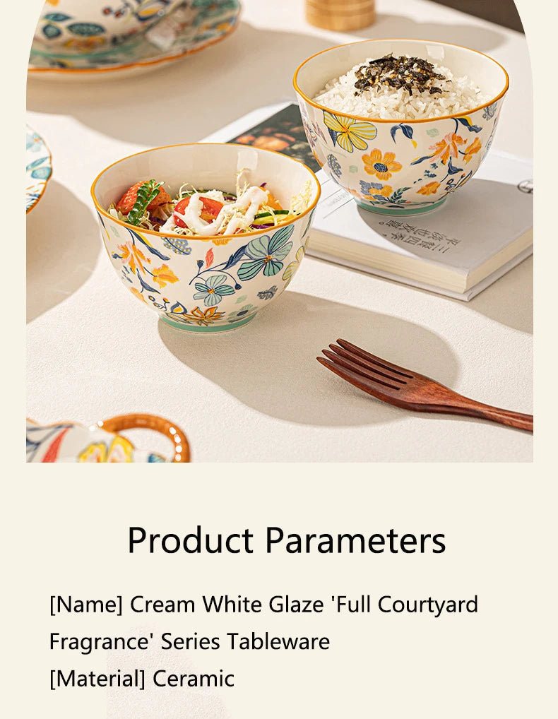 Dishes set modern dinner dish set ceramic luxury serving table set chinese travel kit noble modern classic bowl set