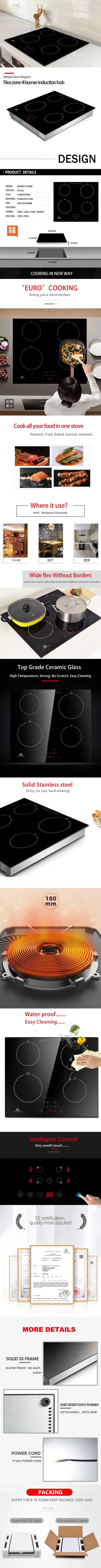 220V~240V Four Electric Induction Cooker for Counter Top /4 Zone Induction Cooktop /cooktops 4 burner CB CE EMC APPROVAL