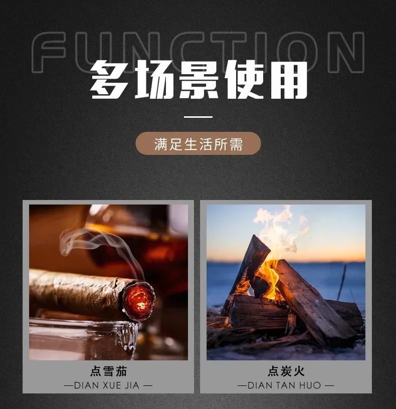 JOBON Metal High Power Spray Gun Windproof Blue Flame Gas Torch Lighter Safety Lock Switch Outdoor BBQ Kitchen Cigar Lighters