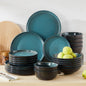 vancasso 18/24 Piece PLAYB Ceramic Plate Set Reactive Glaze Stoneware Dinnerware Set with 6PCS Dinner Plate/Dessert/Cereal Bowl