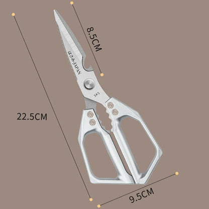 Heavy Duty Kitchen Shears - Professional Stainless Steel for Poultry, Herbs, Packaging | Anti-Slip Plastic Handle, Household