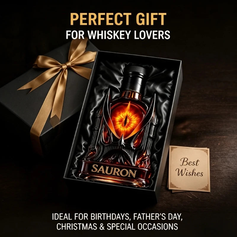 Fantasy Eye Whiskey Decanter Bottle – Gothic Style Glass Liquor Decanter for Bourbon Scotch, Unique Collectible Barware Gift