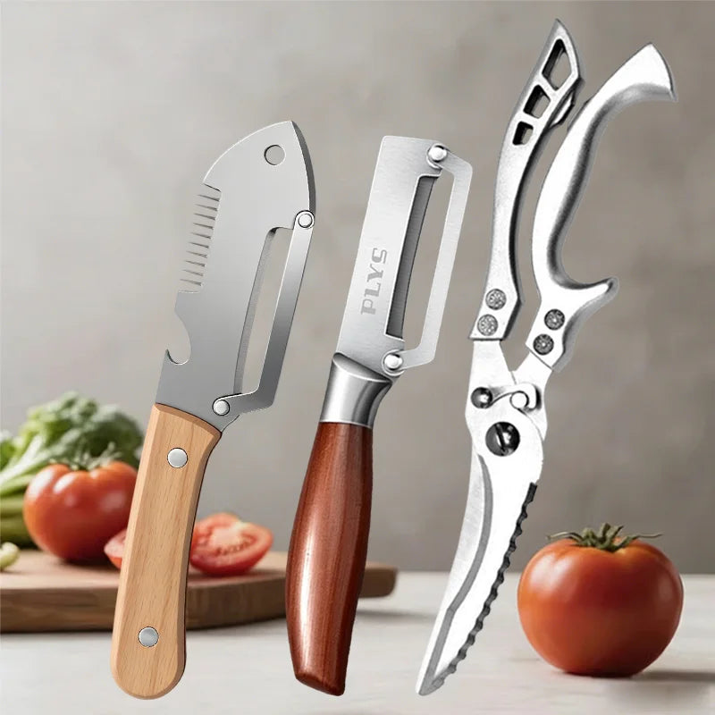 Kitchen Peeler Scissors Cutter Vegetable Peeler Bottle Opener Peeling Knife Fruit Kitchen Accessories Household Slicing Tools