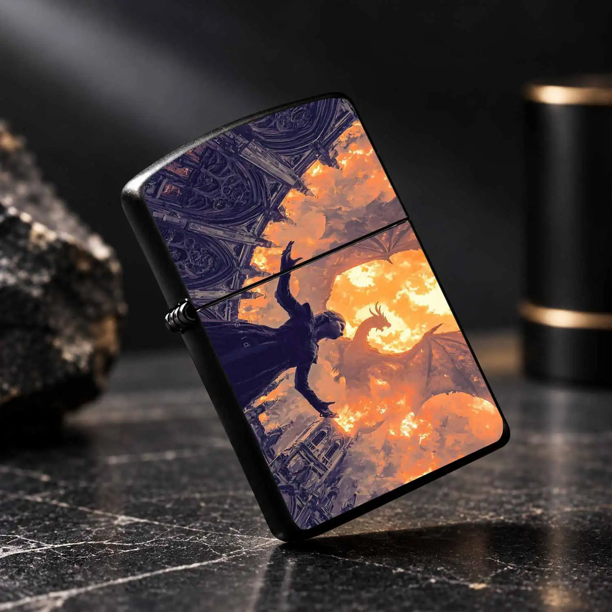 Dark Fantasy Dragon Flame Art Portable Lighter, Gothic Dome Fiery Dragon Aesthetic Decor, Suitable For Outdoor Camping, Daily Gathering, All Scenarios, Creative Unique Pattern, Ideal For And Gifting A Humorous And Interesting