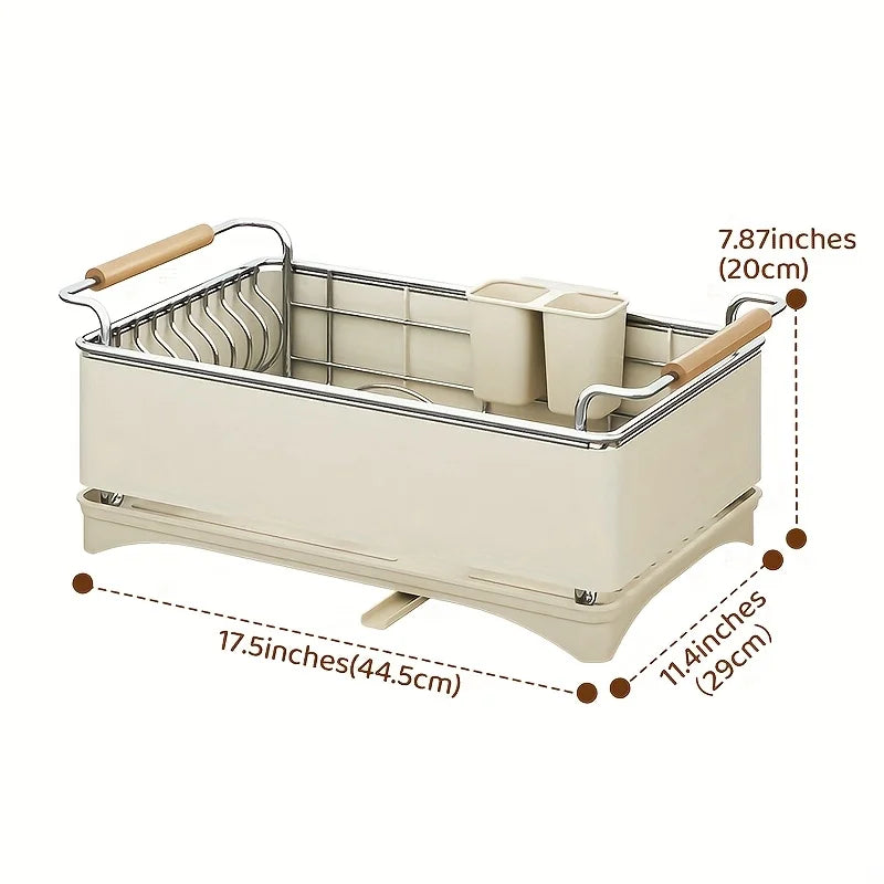 Dish Drying Rack, Kitchen Countertop Dish Drying Rack, 304 Stainless Steel Dish Rack, Stainless Steel Dish Rack with Drain Board