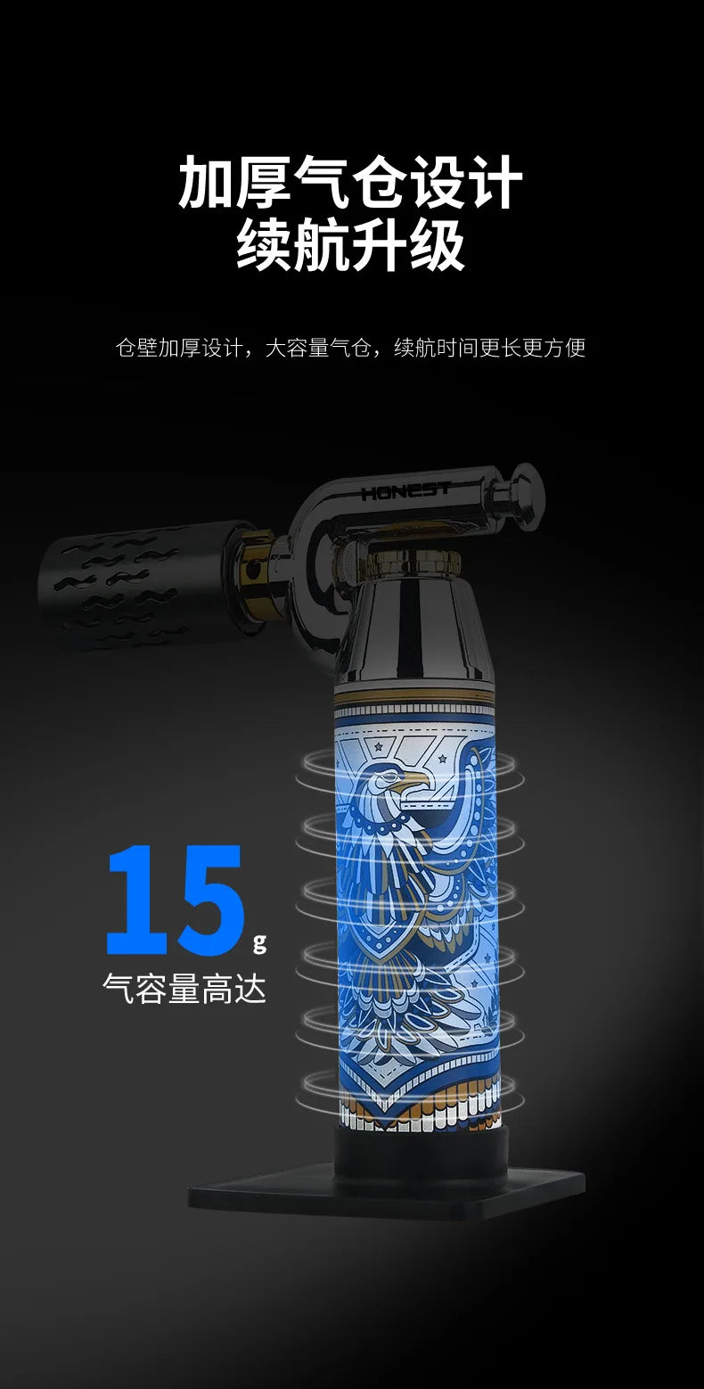HONEST High Temperature Welding Gun 2 Types Of Flames Butane Gas Turbine Torch Lighter Outdoor BBQ Kitchen Cigar Lighters Gadget