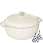 6QT Enameled Cast Iron Dutch Oven with Lid, Versatile Heavy-Duty Cookware Pot for Baking Bread, Braising, Soups and Stews, Oven