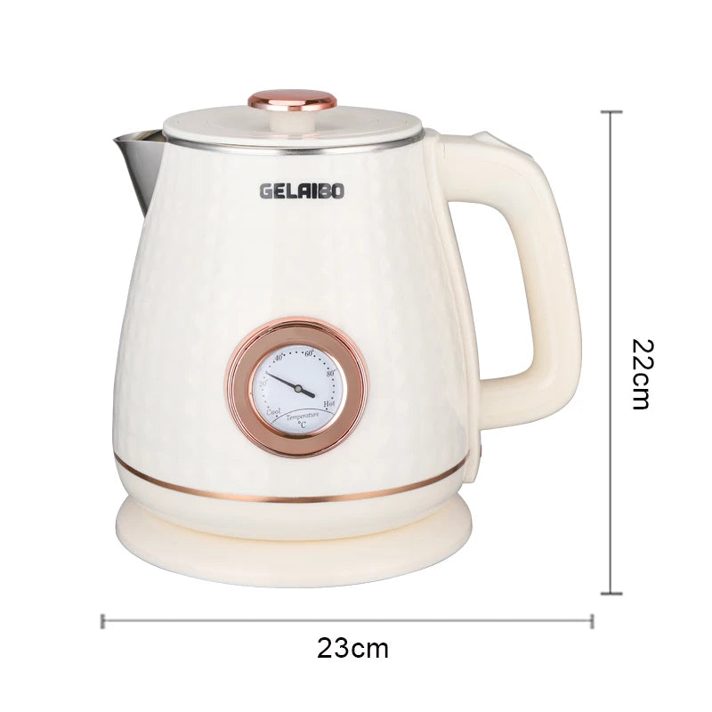 GELAIBO electric kettle mechanical thermometer shows the temperature, high-quality temperature control, European-style fashion s