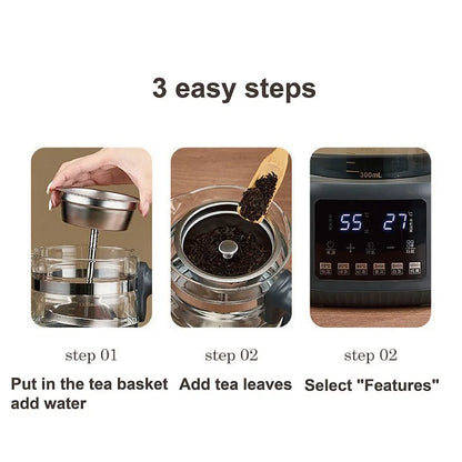 1.3L Electric Kettle With Filter Smart Health Pot Office Temperature Control Glass Flower Teapot Home Tea Maker Auto Thermos