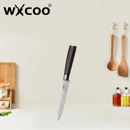 WXCOO Santoku Butcher Carving Knife Japanese Kitchen Knives High Carbon Steel Knife Set Fruit Bread Meat Cleaver Boning Knife