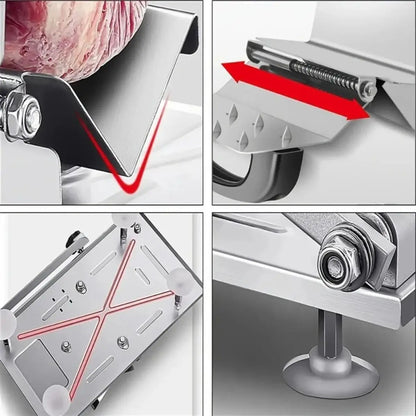 Frozen Meat Slicer Portable Manual Bone Cutting Knife Stainless Steel Household Vegetable Food Slicer for Slice