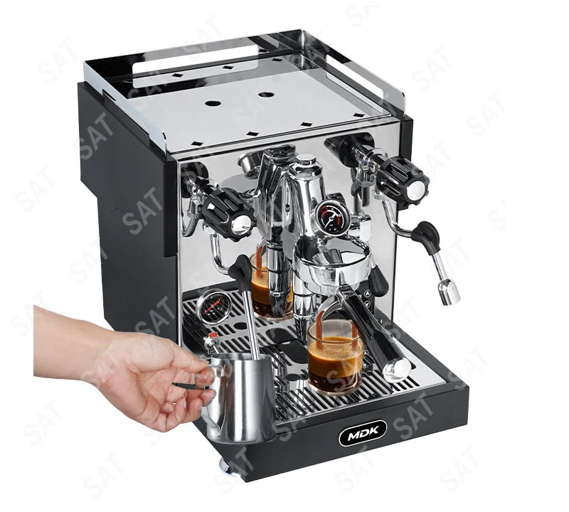 -For MC-10 Commercial Stainless Steel Semi-Automatic Espresso Machine Ambient Light Electric Coffee Maker Household Outdoor RV*