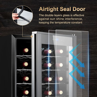 24 Bottle Built in Cooler Cabinet Stainless Steel Electric Freestanding Wine Refrigerators for Household