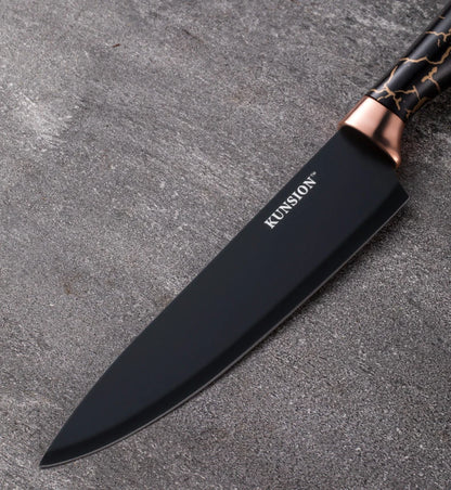 Kitchen Knife 9pcs Acrylic Knife Holder Stainless Steel Slicing Knife Bread Knife Fruit Knife Chef Knife