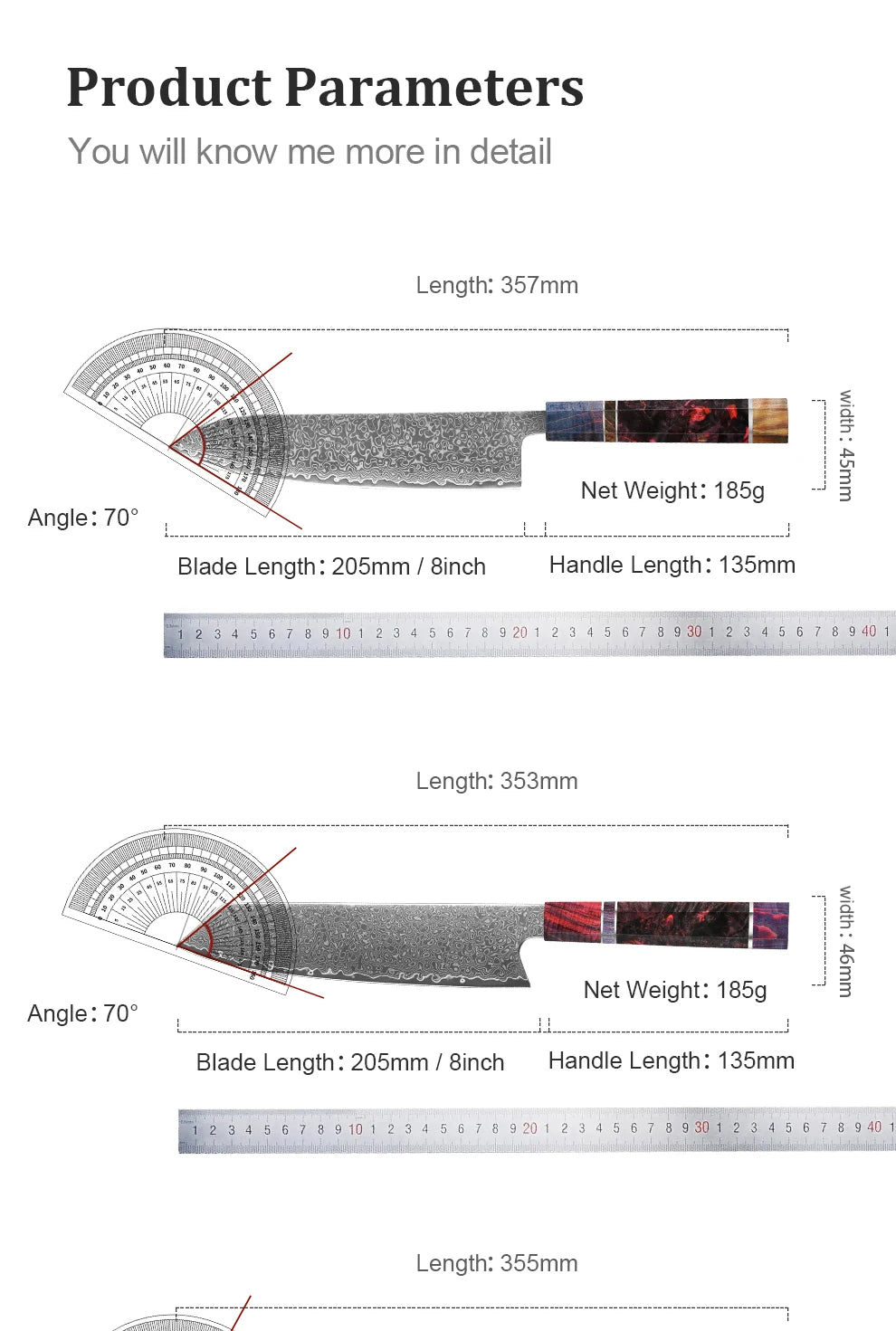1-5 PCS Kitchen Knife set Damascus Steel Japanese chef Knife Santoku Knife Nakiri Knife kiritsuke knife Stable wood Handle