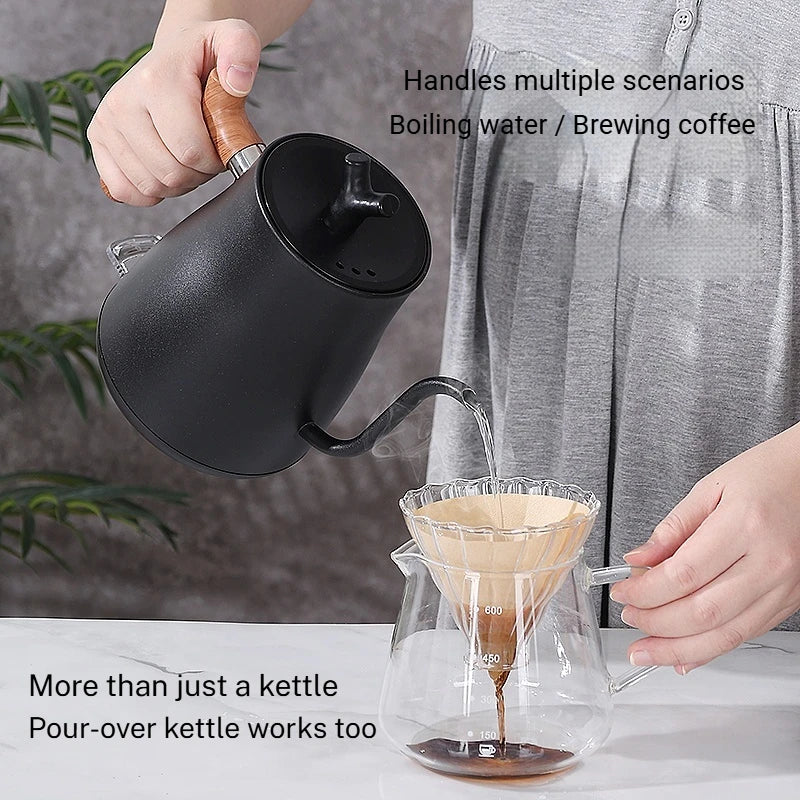 V60 1000W Fast Electric Kettle, 1L Capacity, 304 Stainless Steel, One-Touch Boil & Dry Burn Protection