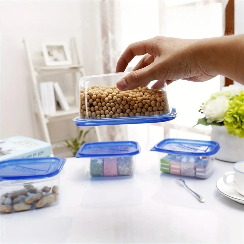 10 Sets of Food Preservation Boxes, Stackable and Sealed Storage, Rectangular Design Saves Space, Durable and Reusable Materials