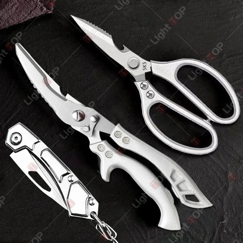 Kitchen Scissors Set Stainless Steel Chicken Bone Scissor Multifunctional Scissors Fish Scales Duck Meat Shear Cooking Tool