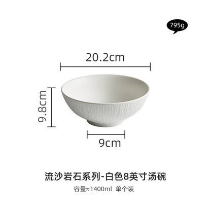 Black and white ceramic tableware, plates, plates, household eating bowls, soup bowls, high-end luxury Japanese tableware sets.