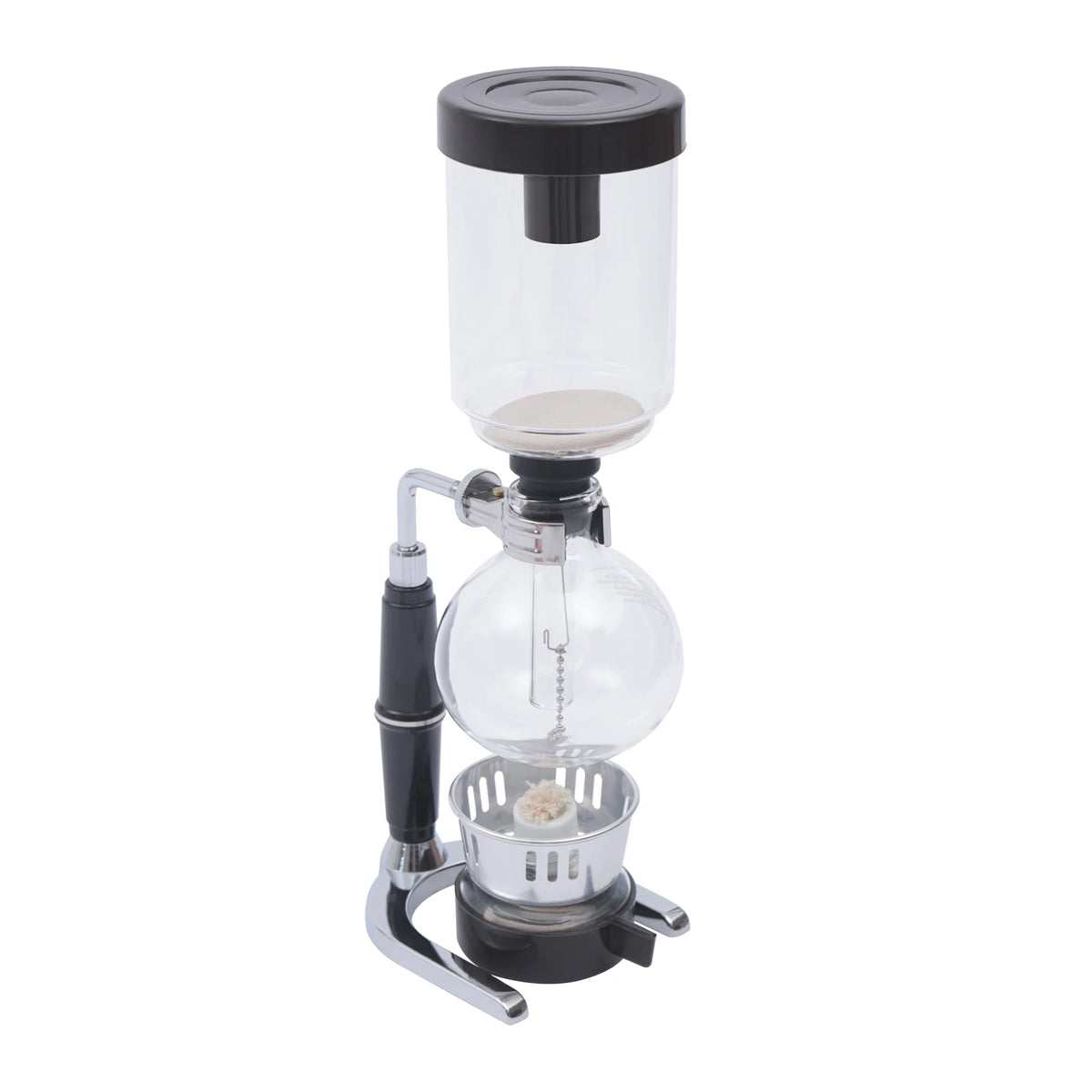 500ml Tabletop Siphon Pot Syphon Coffee Maker 5.12x3.74x14.76in Siphon Vacuum Coffee Maker Borosilicate Glass Stainless Steel for Home, Coffee Shop, Office
