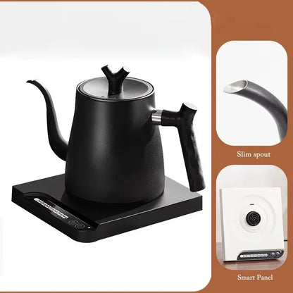 TINSOL 1L Electric Gooseneck Kettle, Manual Brewing Coffee Pot, Smart Teapot, Temperature Control Kettle, 1200W Fast Heating