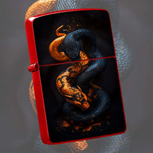 Creative Dual Snake Lighter Dark Bright Orange Contrast Art Texture Ornament Portable Atmosphere Accessory Practical Gift For Home Outdoor Gatherings Friends A Humorous And Interesting Lighter