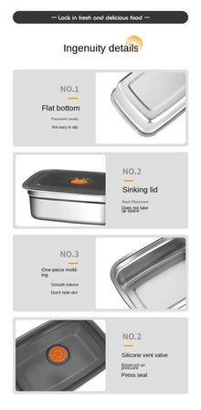 Stainless Steel Camping Lunch Box – Leak-Proof, Freezer & Microwave Safe Bento Container