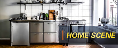 HCK Freezer, Undercounter Refrigerator with Stainless Steel Body, Electronic Temperature Control, Lockable Door, 3 Movable Baske