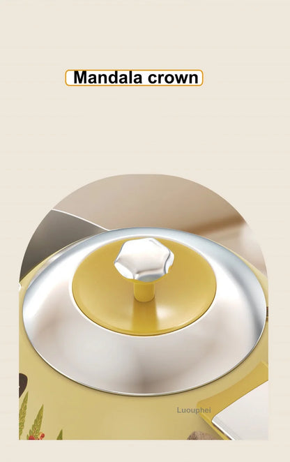 1700ml Retro Printed Electric Kettle Household 304 Stainless Steel Boil Kettle Automatic Power Off Teapot Kitchen Tool 1850W
