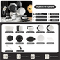 Tableware Set Black And White Rock Slab 8/16/34/55pcs Ceramics Dish Sets Full Set Luxury Dinnerware Set For 2/4/6/8/10 Persons