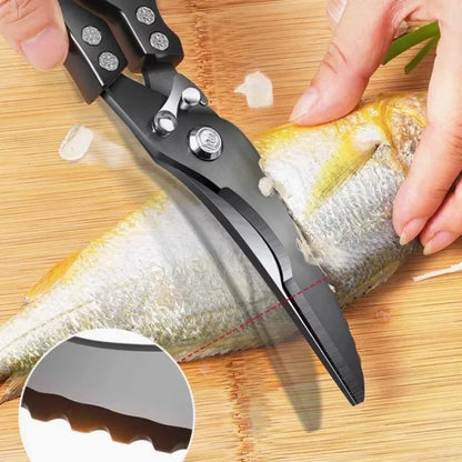 1pc Kitchen Scissors, Powerful Chicken Bone Scissors, Black Titanium Multifunctional Scissors for Bone Cutting