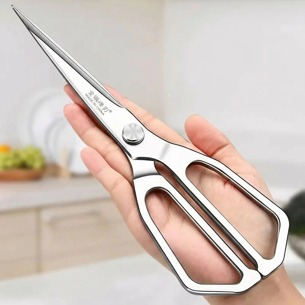 Extended Heavy-Duty Poultry Bone Scissors, High Hardness Stainless Steel, Household Bone Cutting for Chicken Duck Goose C2612
