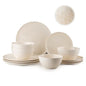 Plates and Bowls Sets 12 Pieces Dinnerware Sets for Kitchen Reactive Glaze Dishes Set for 4 Dishwasher and Microwave Safe Serie