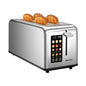 4 Slice Toaster Touch Screen 1.5" Long Slot Stainless Steel Smart Bread Toaster for Bagel Muffin Waffle Gluten Free Breads Time