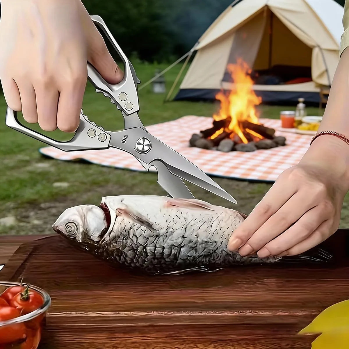 Professional Kitchen Shears Food-Grade SK5 Stainless Steel