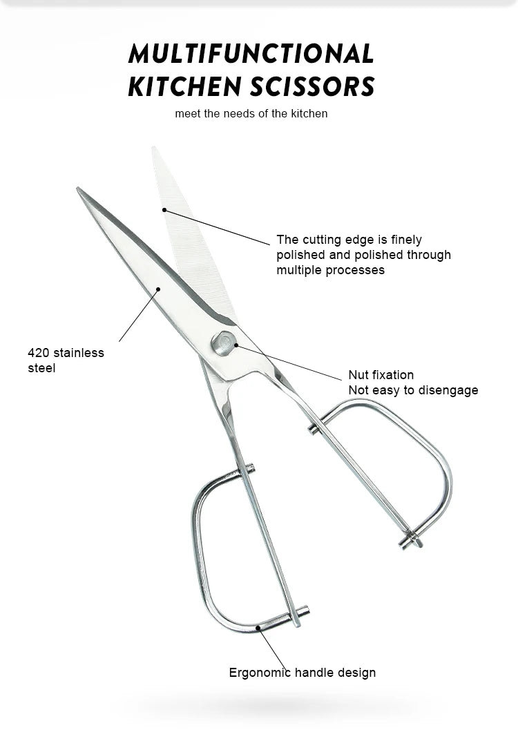 High-quality Sharp Kitchen Scissors, Kitchen Stainless Steel Detachable Food Scissors, Barbecue Scissors, Multi-purpose Scissors
