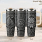 Norse Wolf Raven Celtic Prints Vacuum Flasks 40oz 3rd Gen Vacuum Insulated Stainless Steel Tumbler Cup With Handle Straw Lid