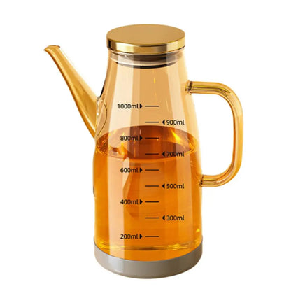 600/800/1000ml Oil Bottle Kitchen Glass Oil Pot Large Capacity Leak-Proof Pour Soy Vinegar Tank Oil Dispenser Kitchen Tools