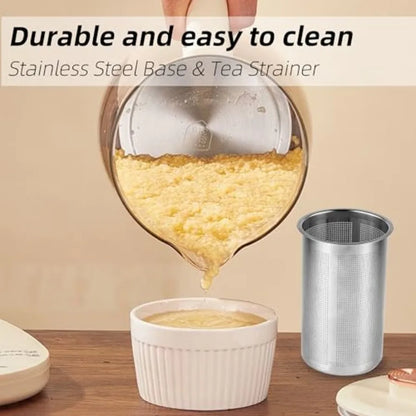 Health Pot 1.5L Double-Layer Glass Electric Kettle with Stew Pot 9-in-1 Multi-Function Tea Maker for Soup Porridge Herbal Tea S