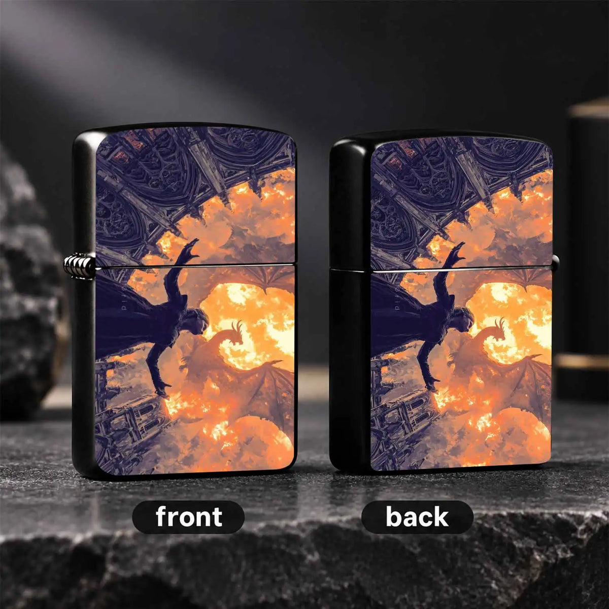Dark Fantasy Dragon Flame Art Portable Lighter, Gothic Dome Fiery Dragon Aesthetic Decor, Suitable For Outdoor Camping, Daily Gathering, All Scenarios, Creative Unique Pattern, Ideal For And Gifting A Humorous And Interesting