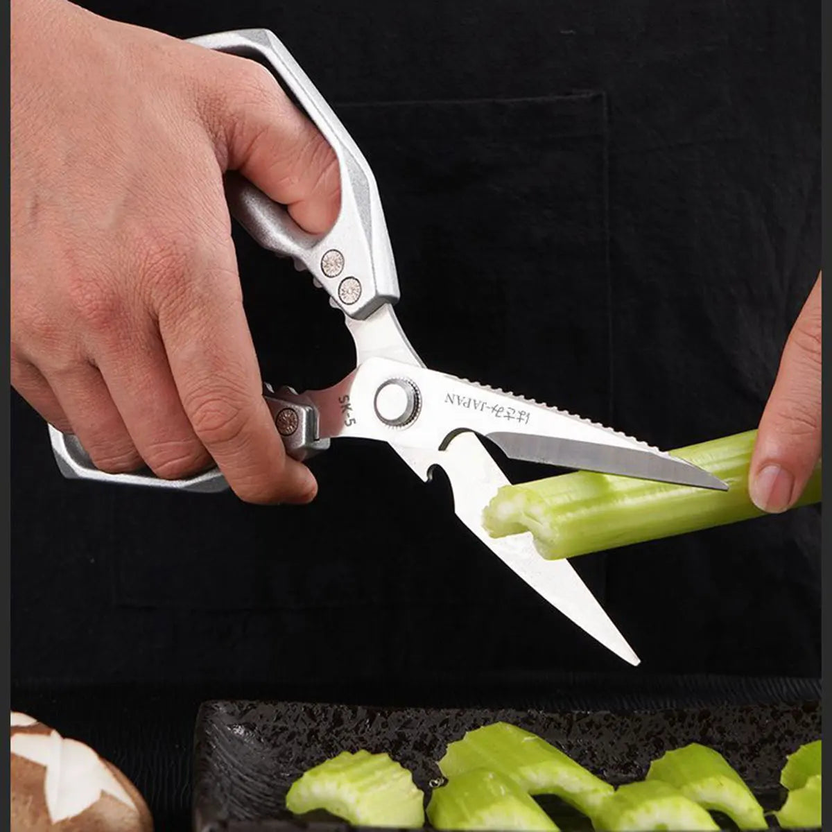 Heavy Duty Kitchen Shears - Professional Stainless Steel for Poultry, Herbs, Packaging | Anti-Slip Plastic Handle, Household