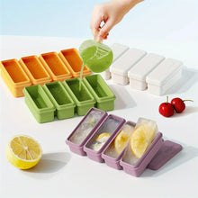 4 Grids Silicone Ice Cubes Trays With Lid Homemade Popsicle Mould Food Freezing Container for Freezer Molds for Soups and Sauces