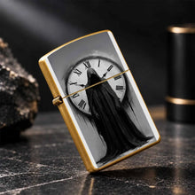 Portable Ignition Accessory With Dark Gothic Faceless Time Keeper Print, Retro Roman Numeral Clock Themed Unique Decor, Stylish Practical Collectible Gift For Daily Use, Gatherings And Creative Display For Art Lovers A Humoro