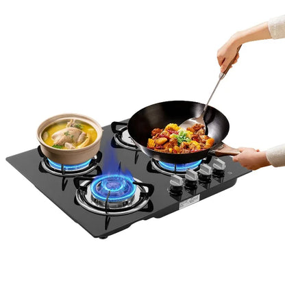 Built-in 4-Burner Gas Cooktop – Natural Gas Stove with Tempered Glass & Electronic Ignition, Countertop Insert