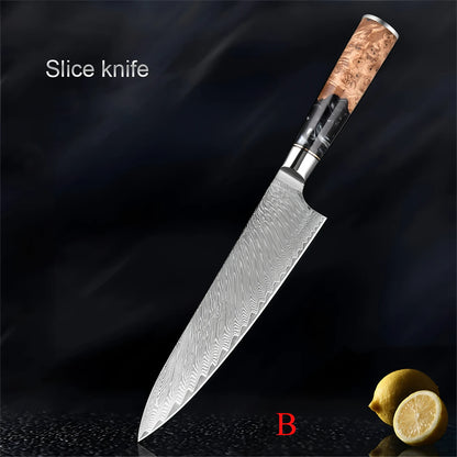 1PC,Japanese 67 Layer Damascus Steel Kitchen Knives Meat Utility Knife Kitchen Cleaver knife Cooking knife Home Kitchen stuff