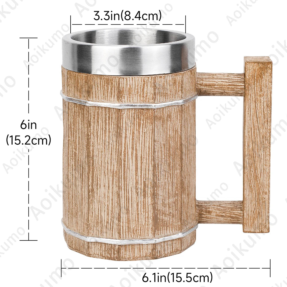 Vintage Medieval Heraldic Crest Beer Mug Lion Eagle Snake Badger Sculpture Handle Resin Stein Mug with Stainless Steel Liner